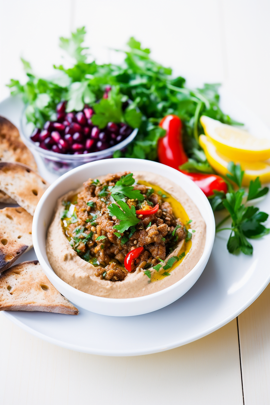 Aegean Eggplant and Pepper Muhammara Served