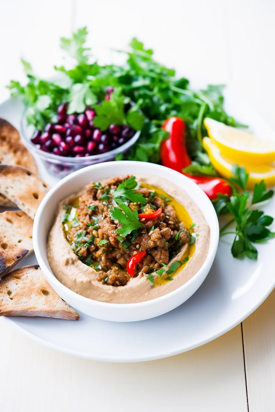 Aegean Eggplant and Pepper Muhammara Served
