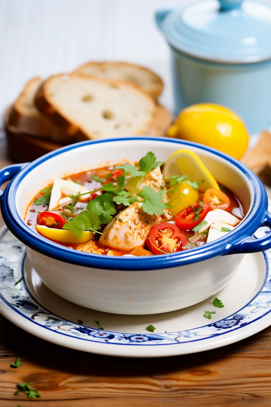 Cooking Algerian Fish Stew with Tomatoes and Green Peppers (Chorba Frik)