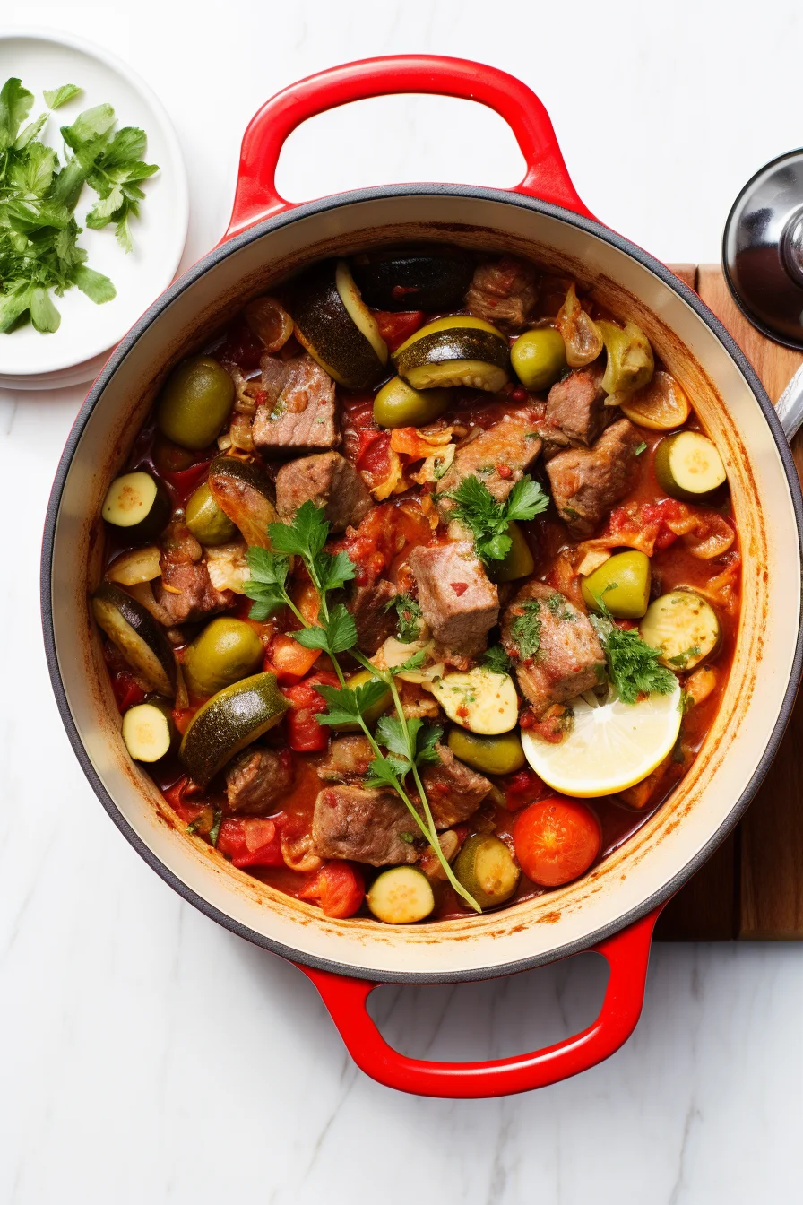 Cooking Algerian Lamb and Okra Stew