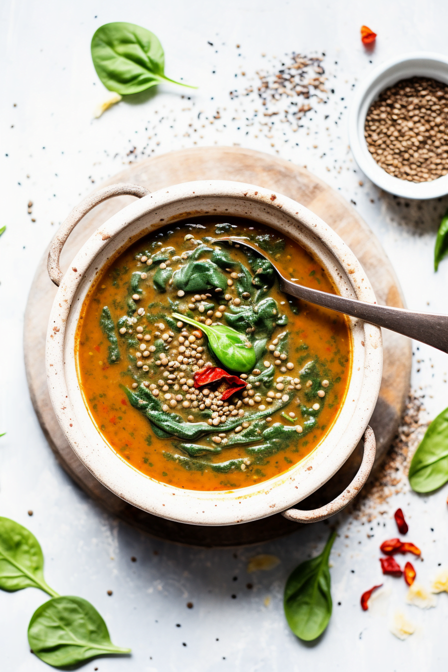 Anatolian Lentil and Spinach Soup (Mercimek Çorbası) Ready to Serve