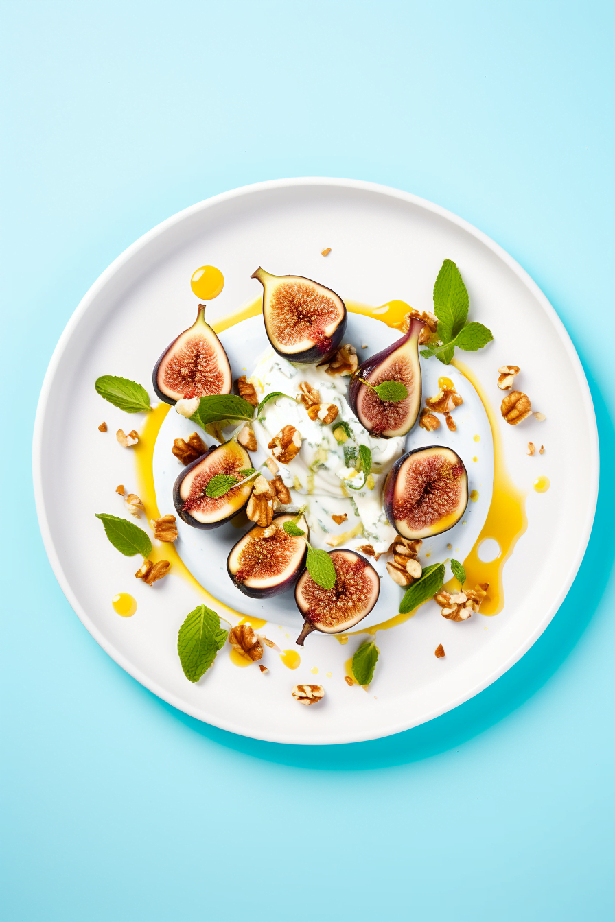 Baked Figs with Honey, Walnuts, and Ricotta Ready to Serve