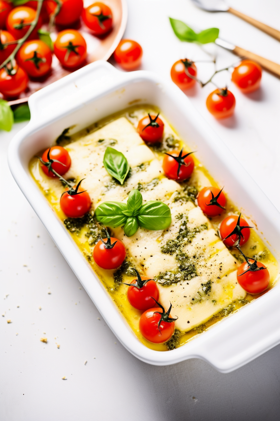 Baked Polenta with Roasted Tomatoes and Mozzarella Ready to Serve