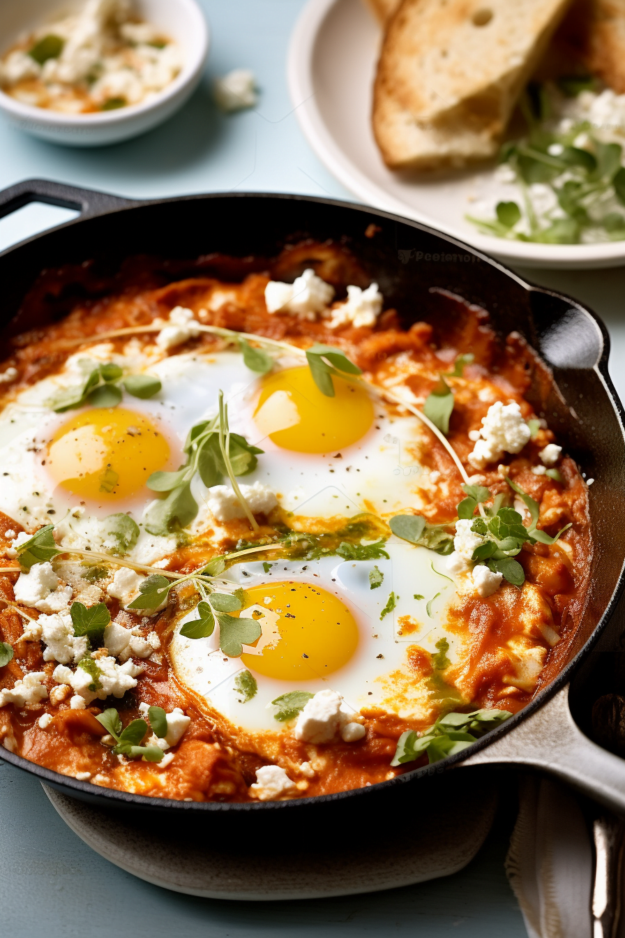 Buffalo Chicken Shakshuka Cooking