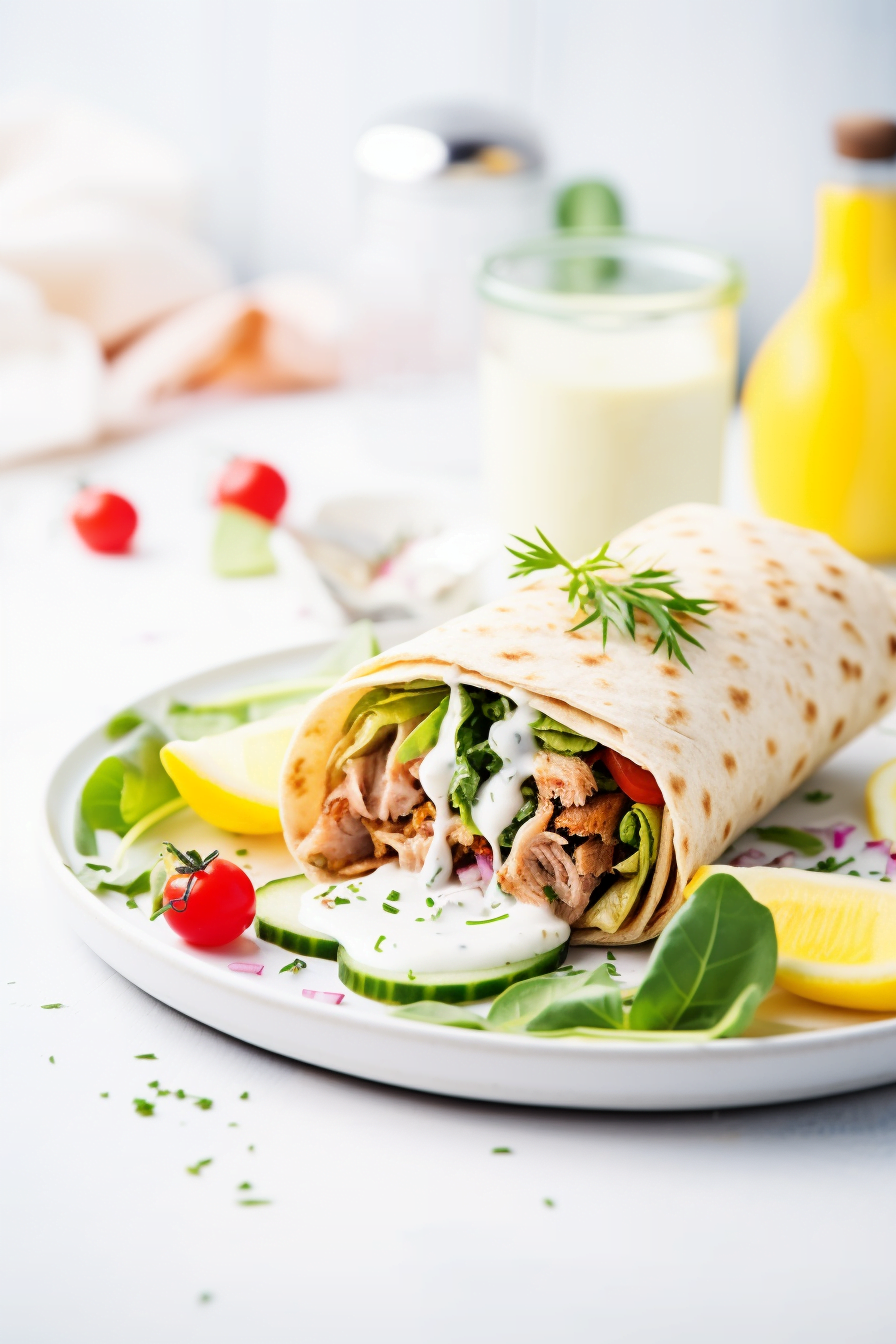 Chicken Shawarma Wrap Closeup