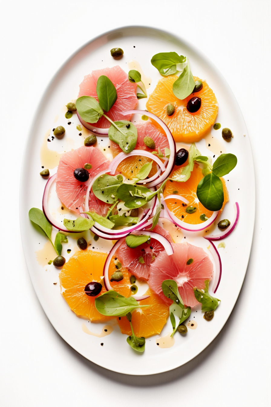 Corsican Citrus and Olive Salad Served