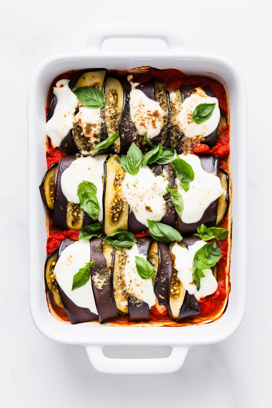 Eggplant Rollatini ready to serve