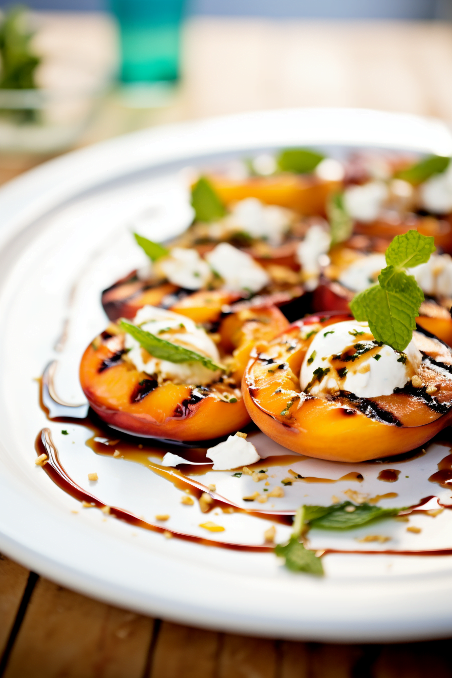 Grilled Peaches with Mint and Yogurt