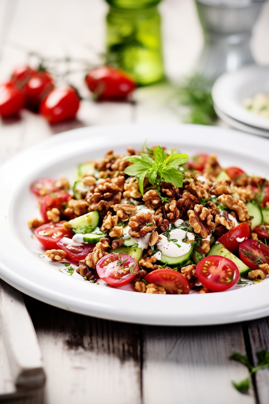 Gaziantep-Style Spicy Tomato and Walnut Salad Ready to Serve