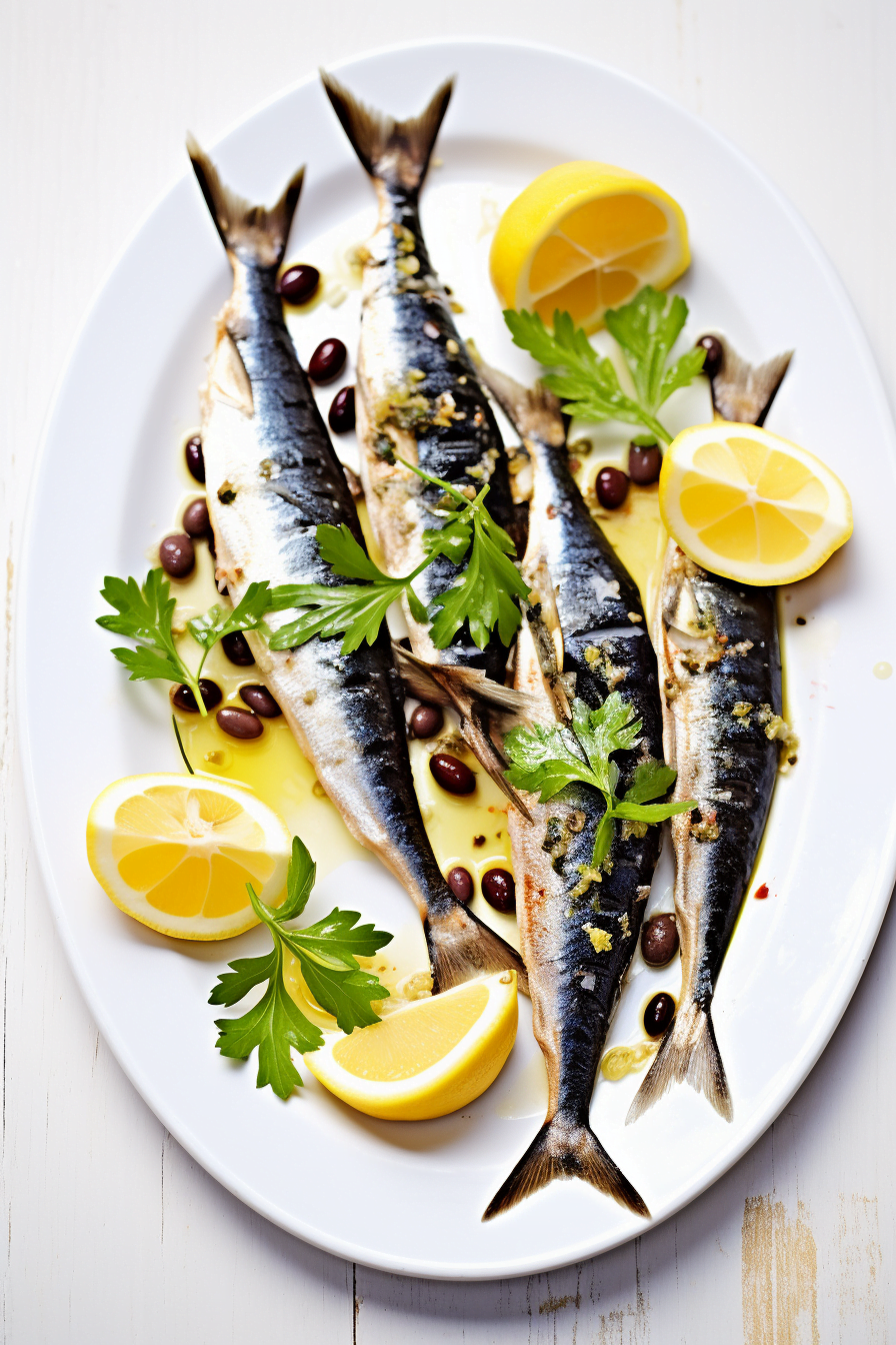 Grilled Sardines with Tapenade and Lemon Ready to Serve