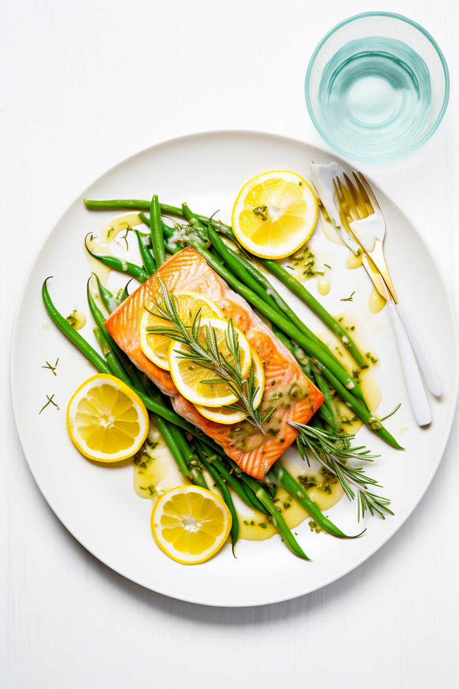 Baked Salmon and Green Beans