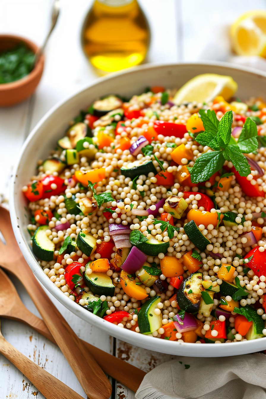 Israeli Couscous Salad Preparation
