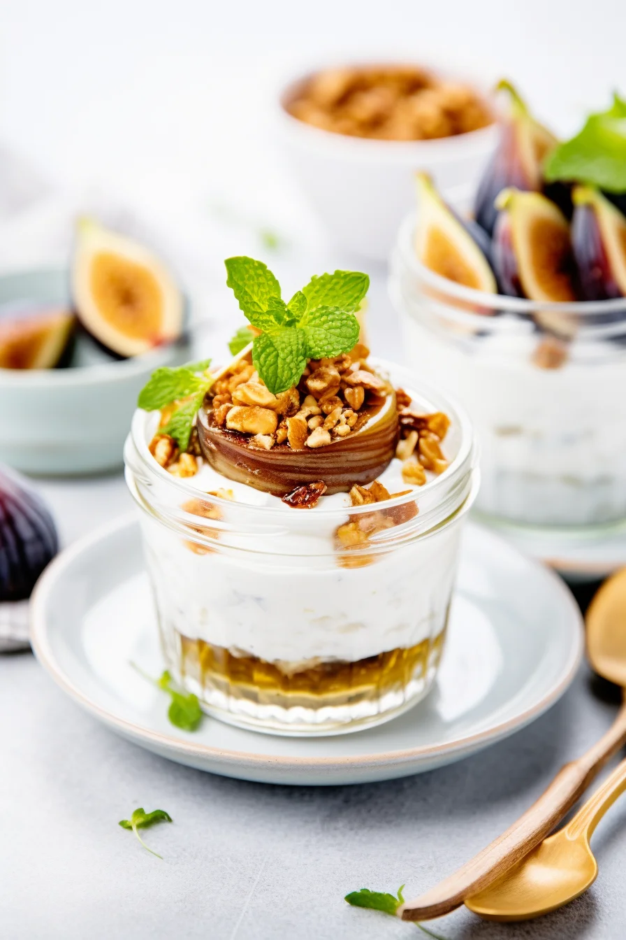 Mediterranean Fig and Walnut Yogurt Parfait Layers