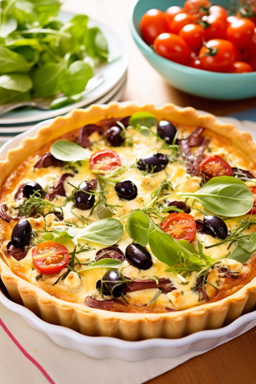 Mediterranean Quiche Baking