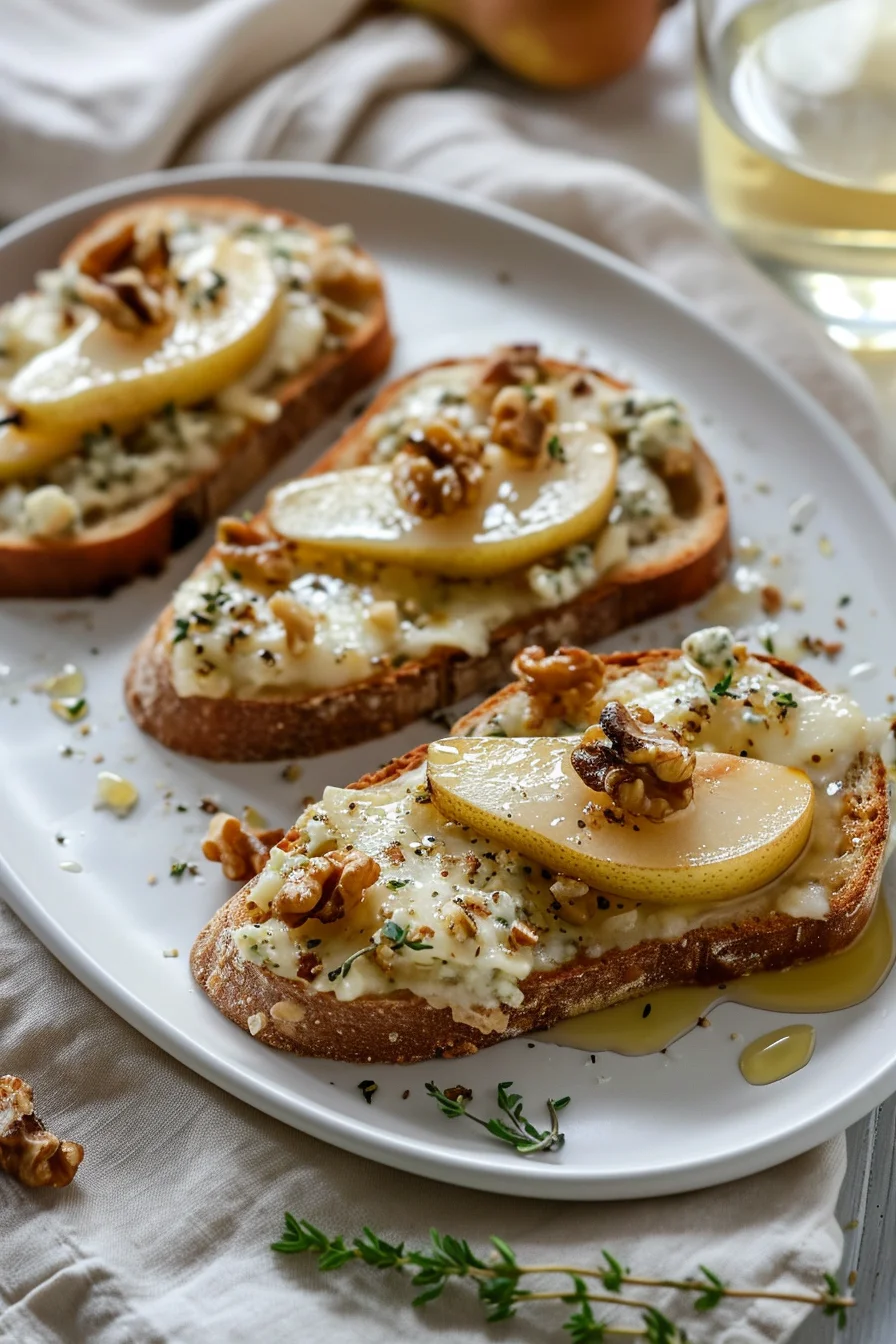 Toasted Walnut Bread with Pear and Gorgonzola