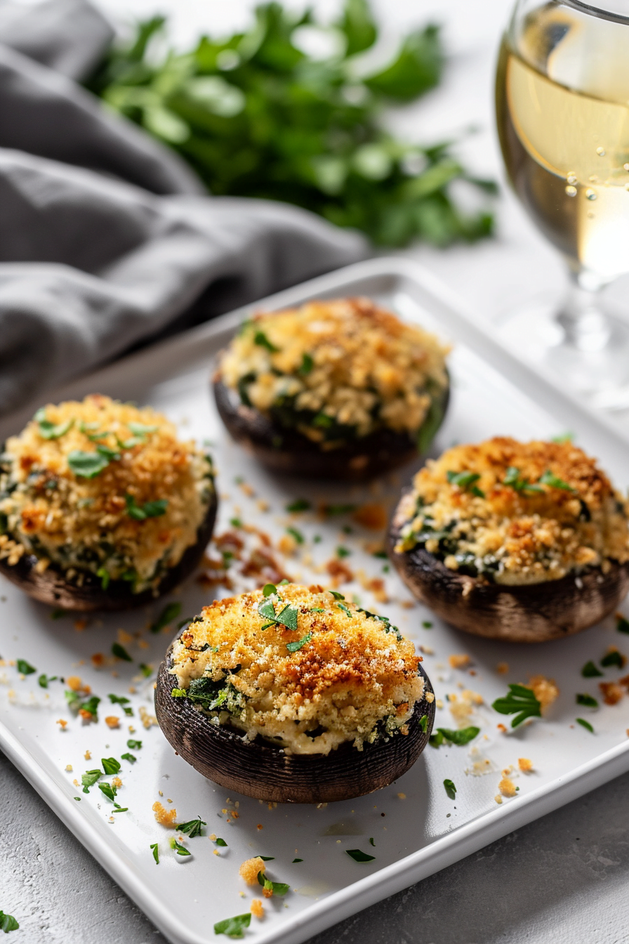 Stuffed Portobello Mushrooms Ready for Baking
