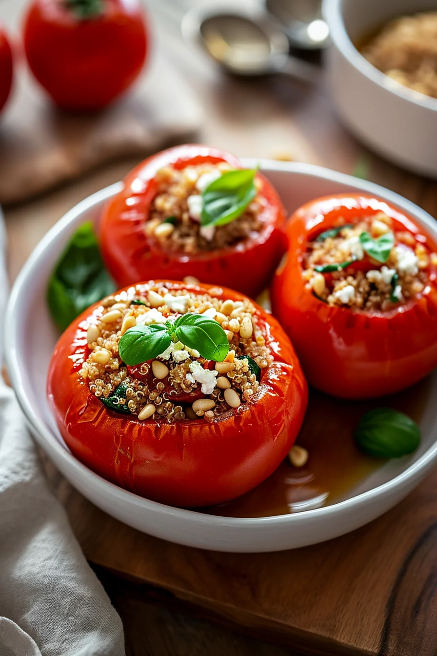 Baked Quinoa Stuffed Tomatoes