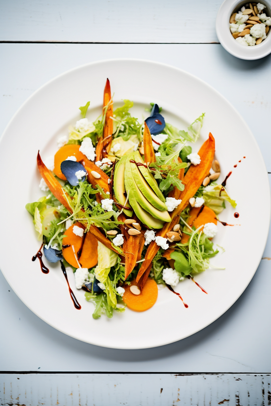 Roasted Carrot and Avocado Salad Preparation