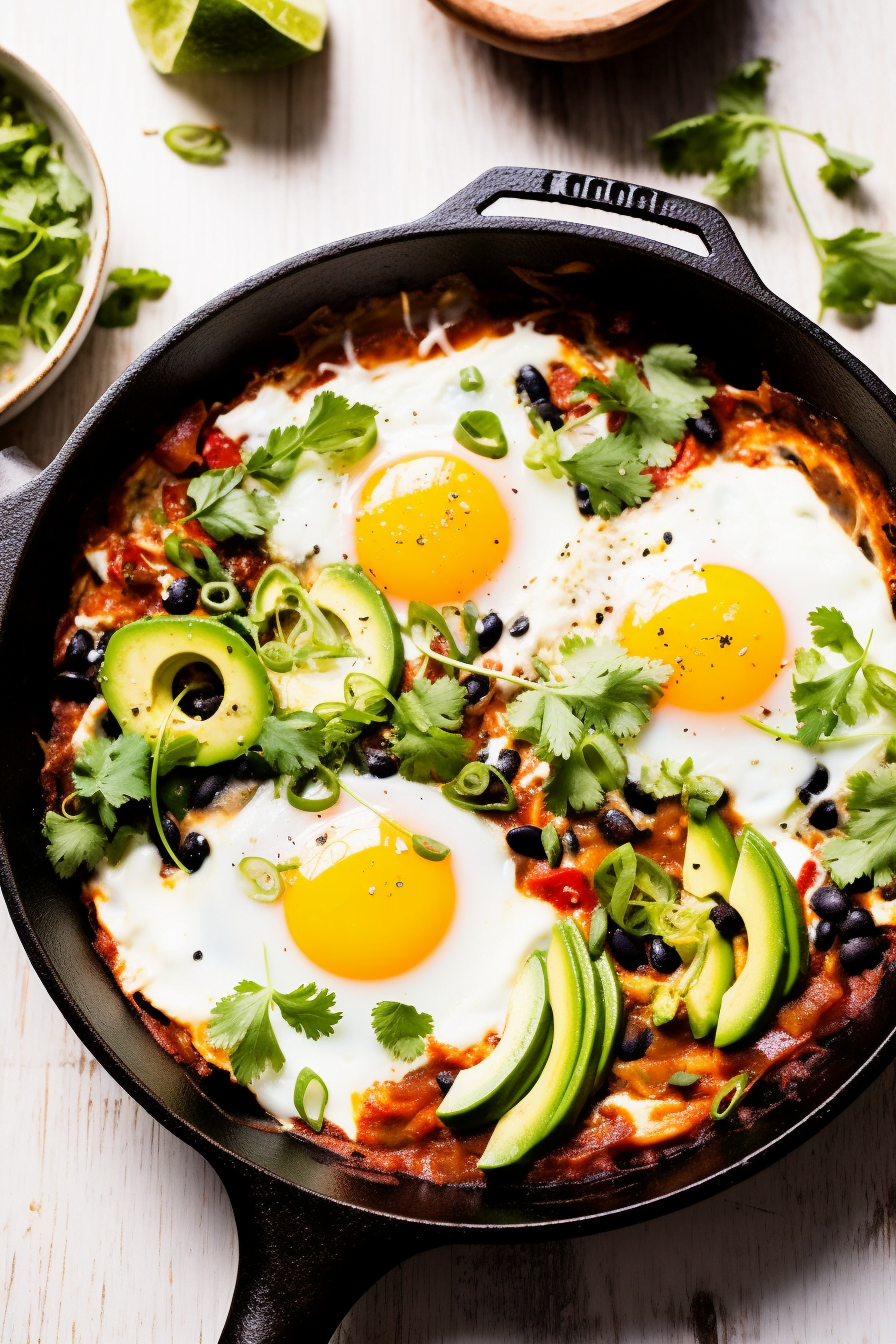 Cooking Smoky Chipotle Shakshuka with Black Beans and Avocado
