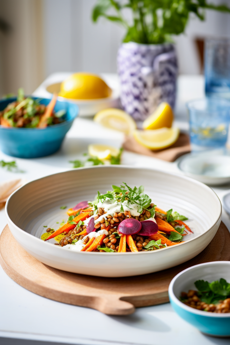 Spiced Carrot and Lentil Salad Ready to Serve