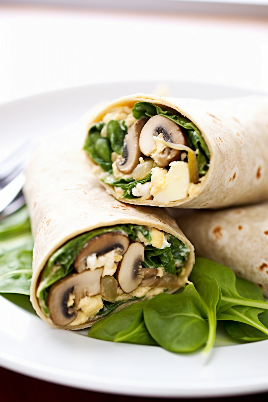 Spinach and Mushroom Breakfast Wrap Ready to Serve