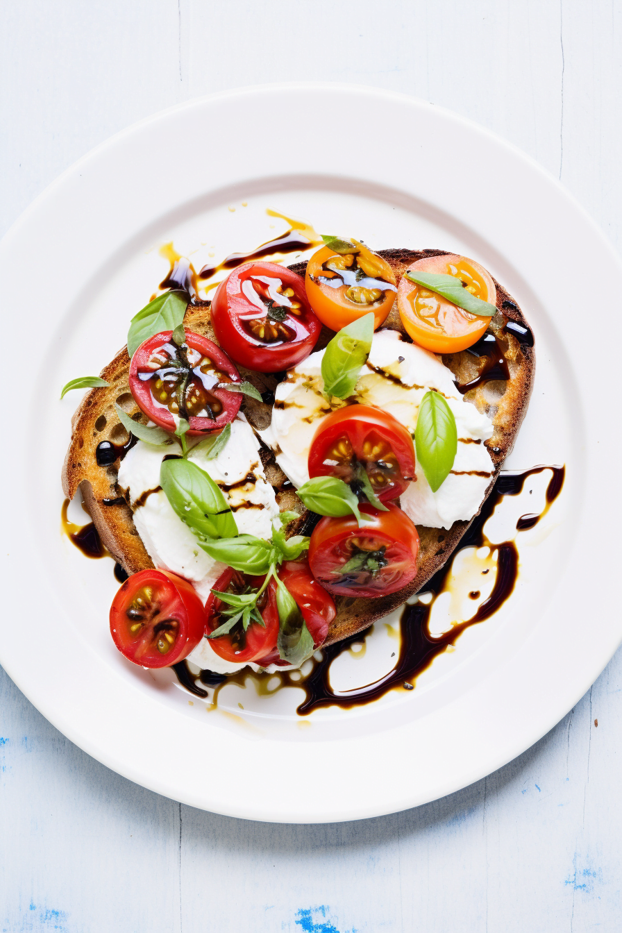 Tomato and Basil Bruschetta with Ricotta Cheese Ready to Serve