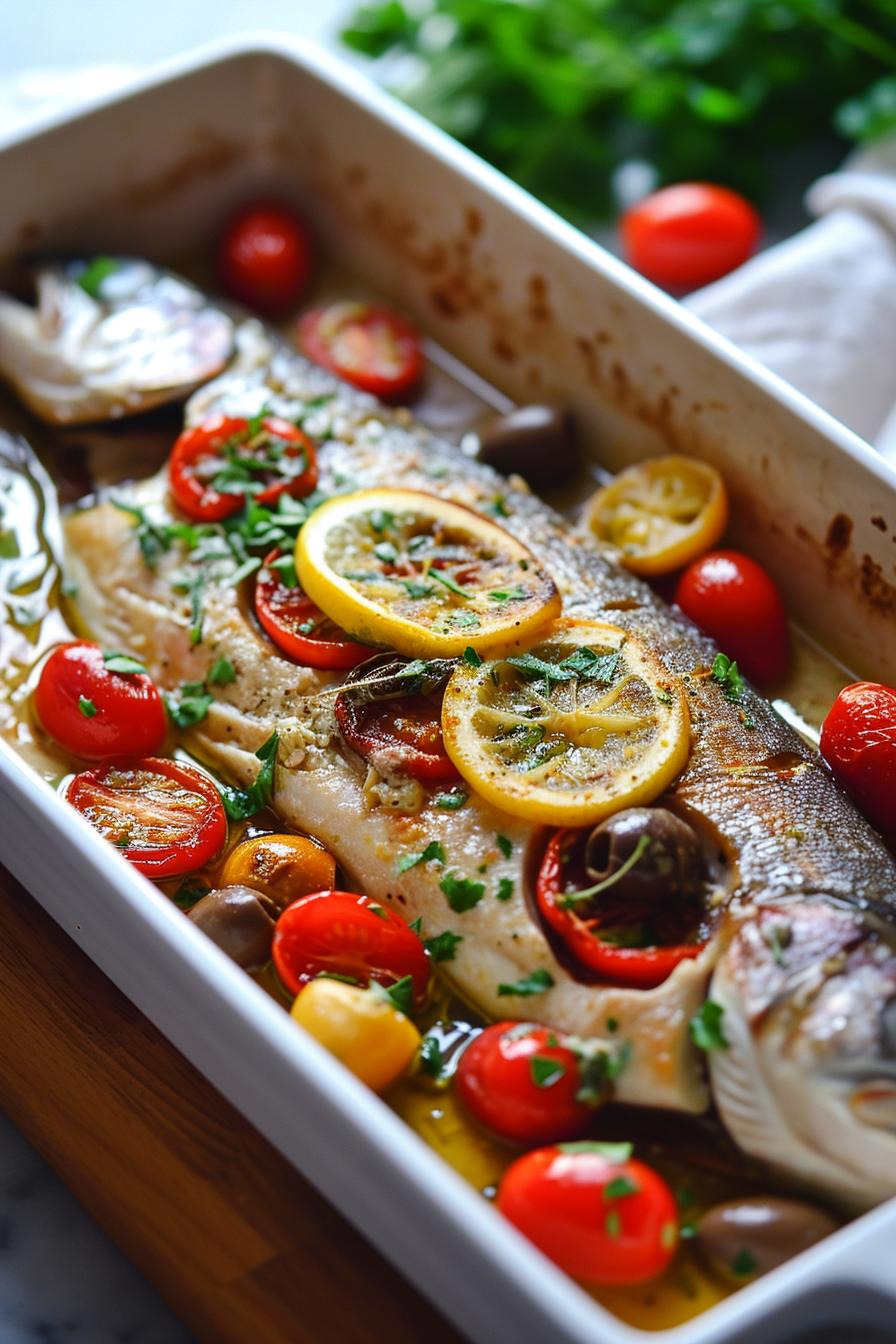 Umbrian Baked Trout Ready to Serve