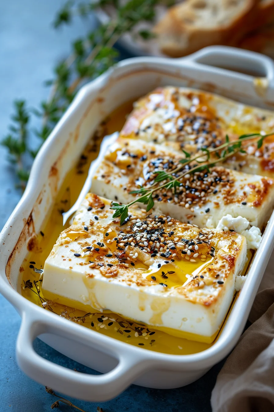 Preparing Albanian Baked Feta