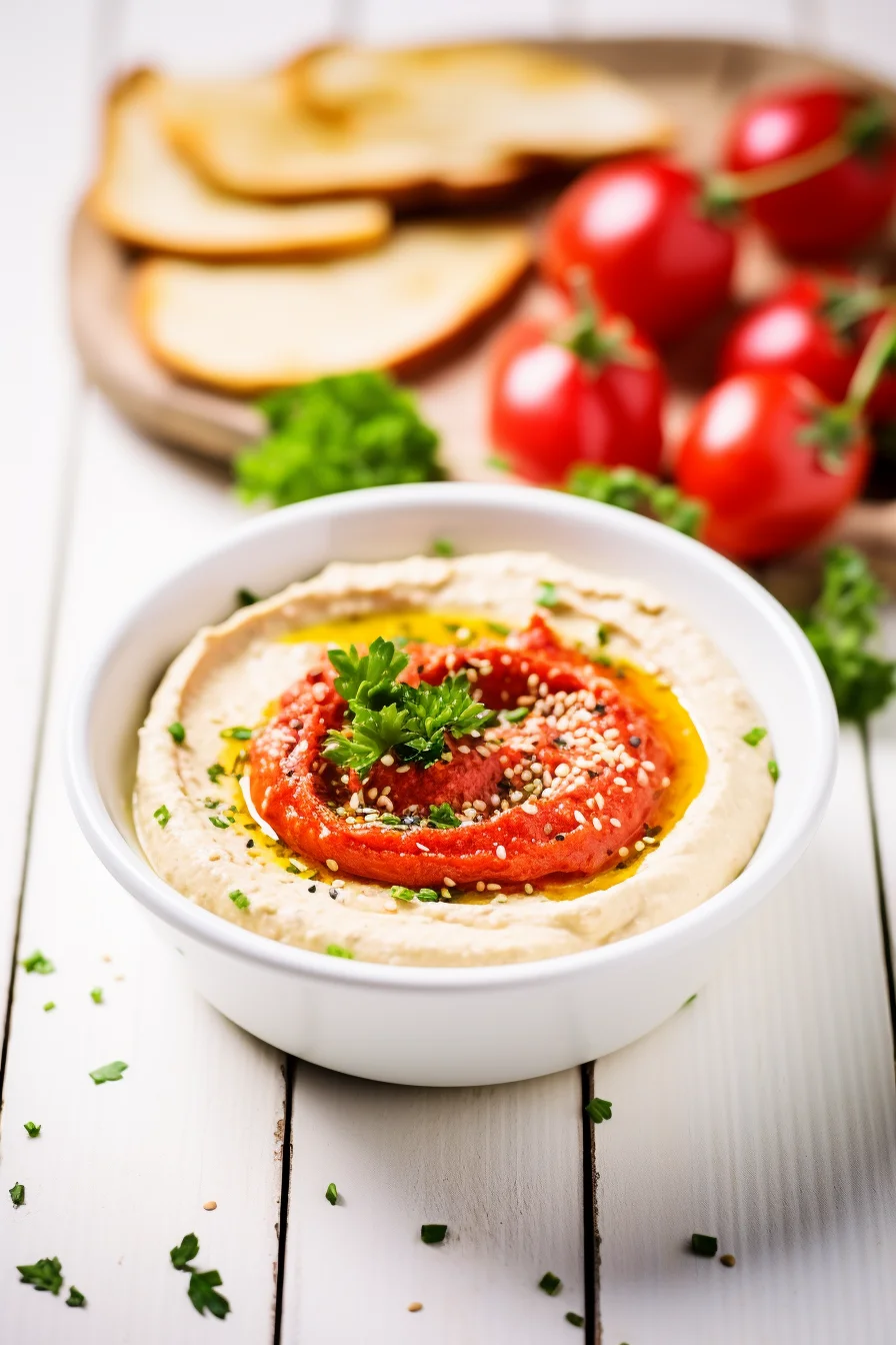 Albanian Roasted Red Pepper and Garlic Dip (Hummus i Kuq)