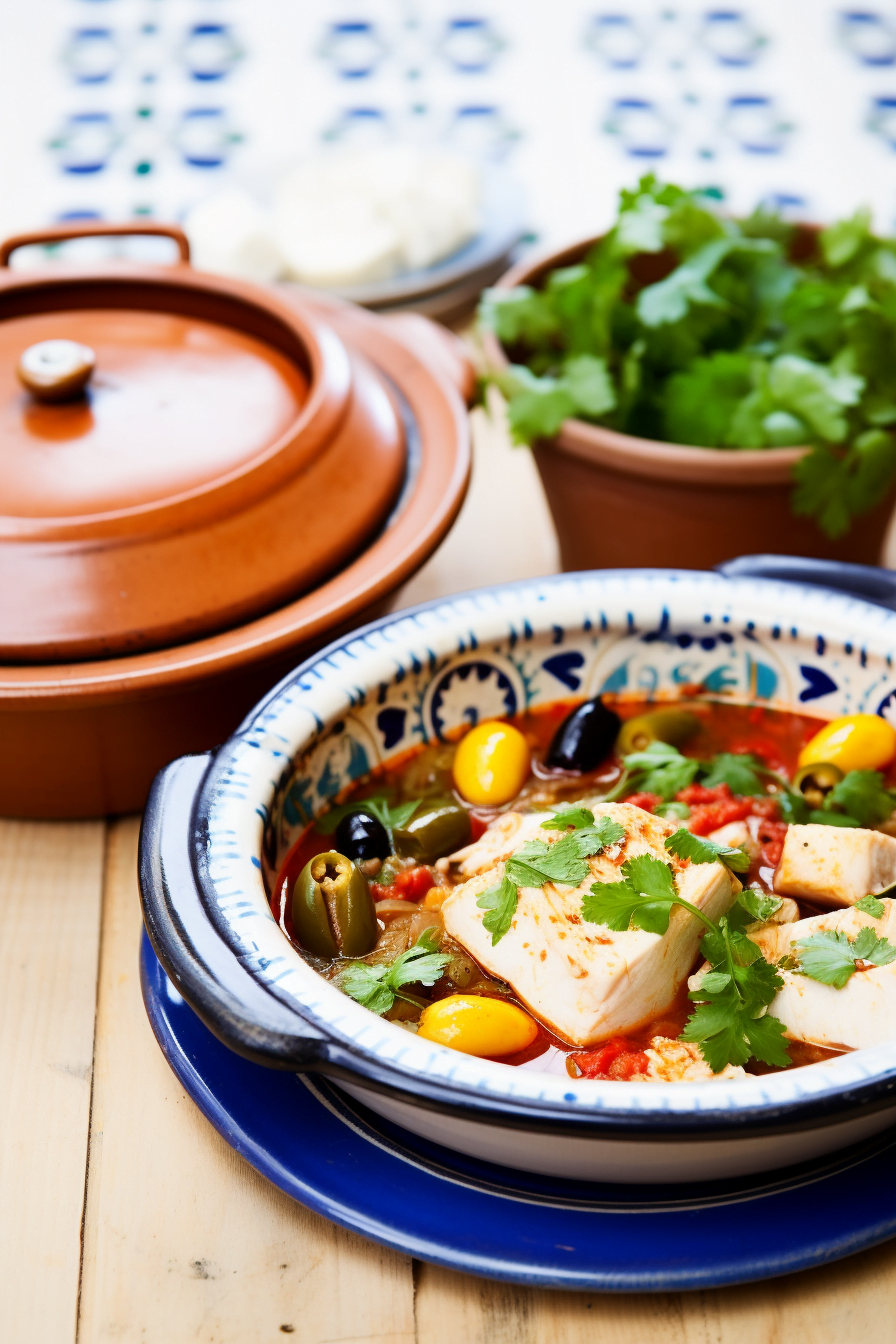 Ingredients for Algerian Fish Stew with Tomatoes and Green Peppers (Chorba Frik)