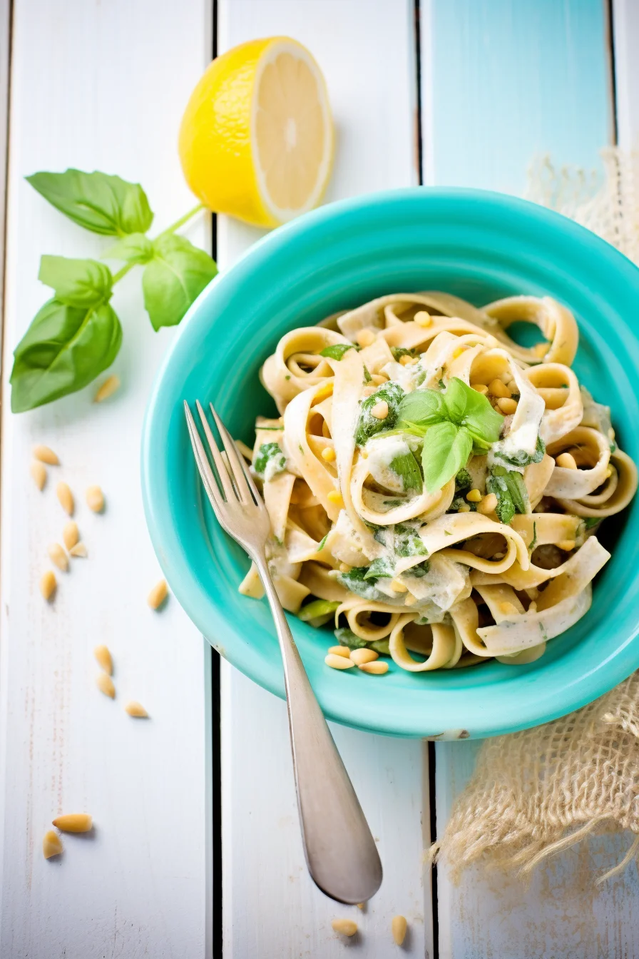 Artichoke and Lemon Pasta with Toasted Pine Nuts and Basil