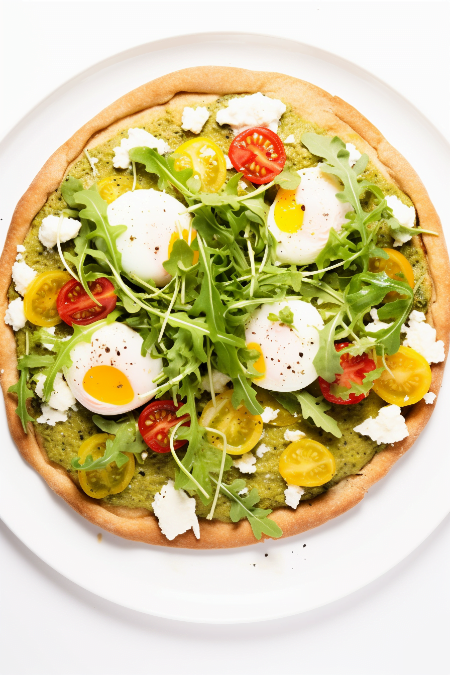 Avocado and Egg Breakfast Pizza on Whole Wheat Crust