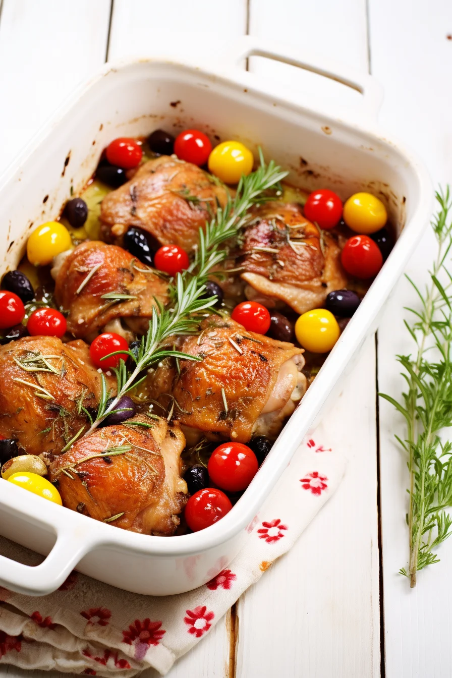 Baked Chicken with Olives, Capers, and Tomatoes