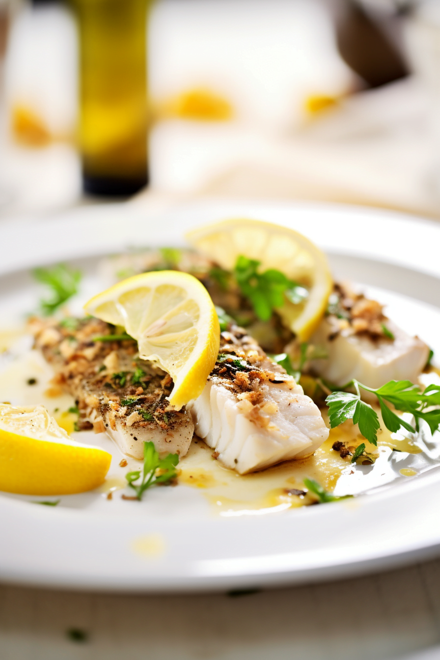 Ingredients for Baked Cod with a Parsley and Almond Crust