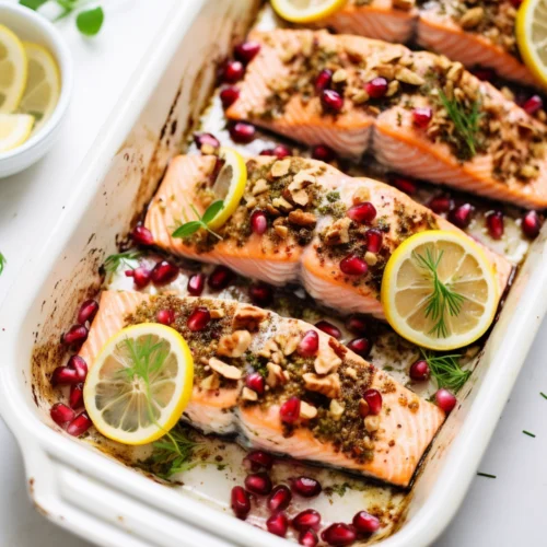 Baked Salmon with Walnut and Pomegranate Crust_001