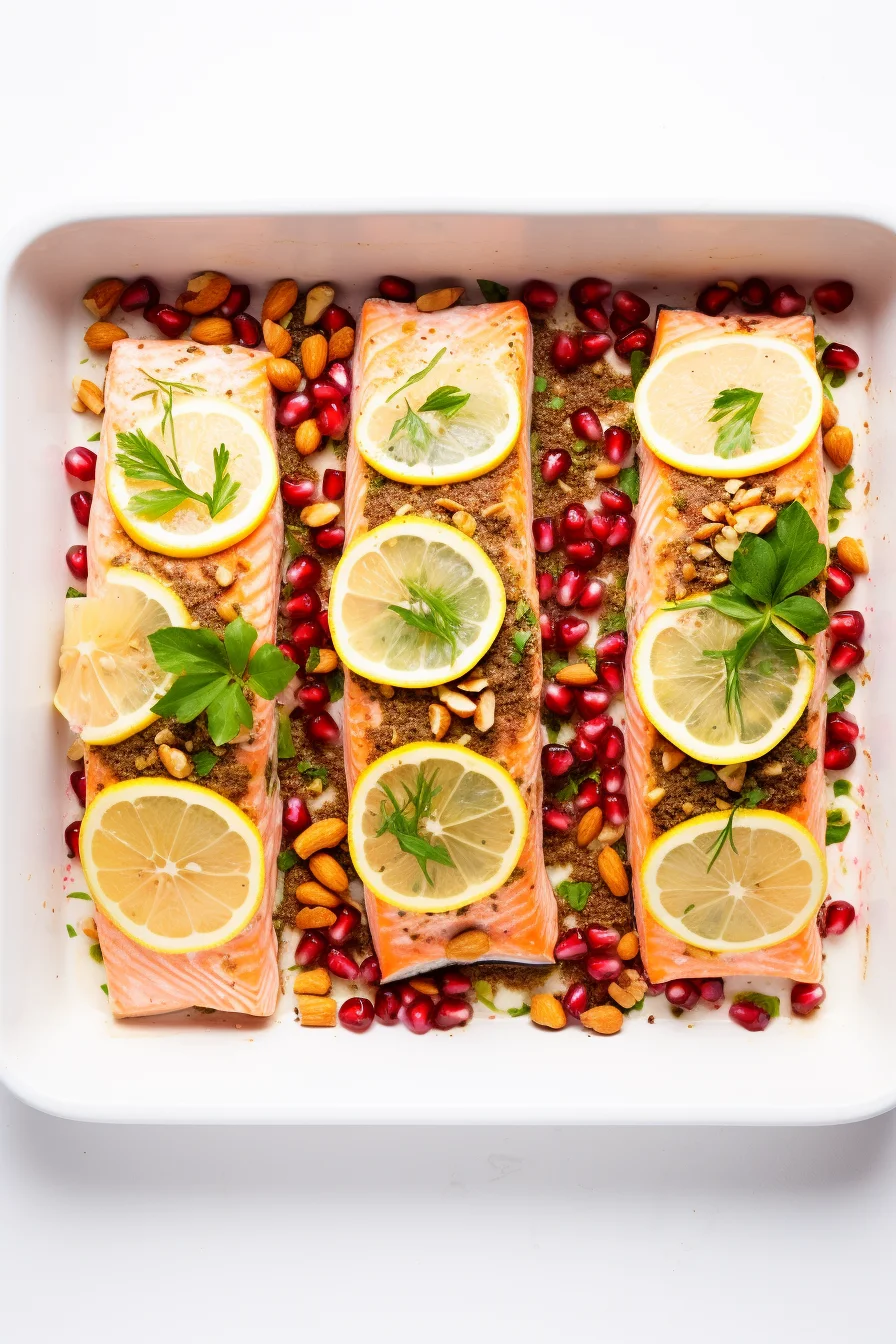 Ingredients for Baked Salmon with Walnut and Pomegranate Crust