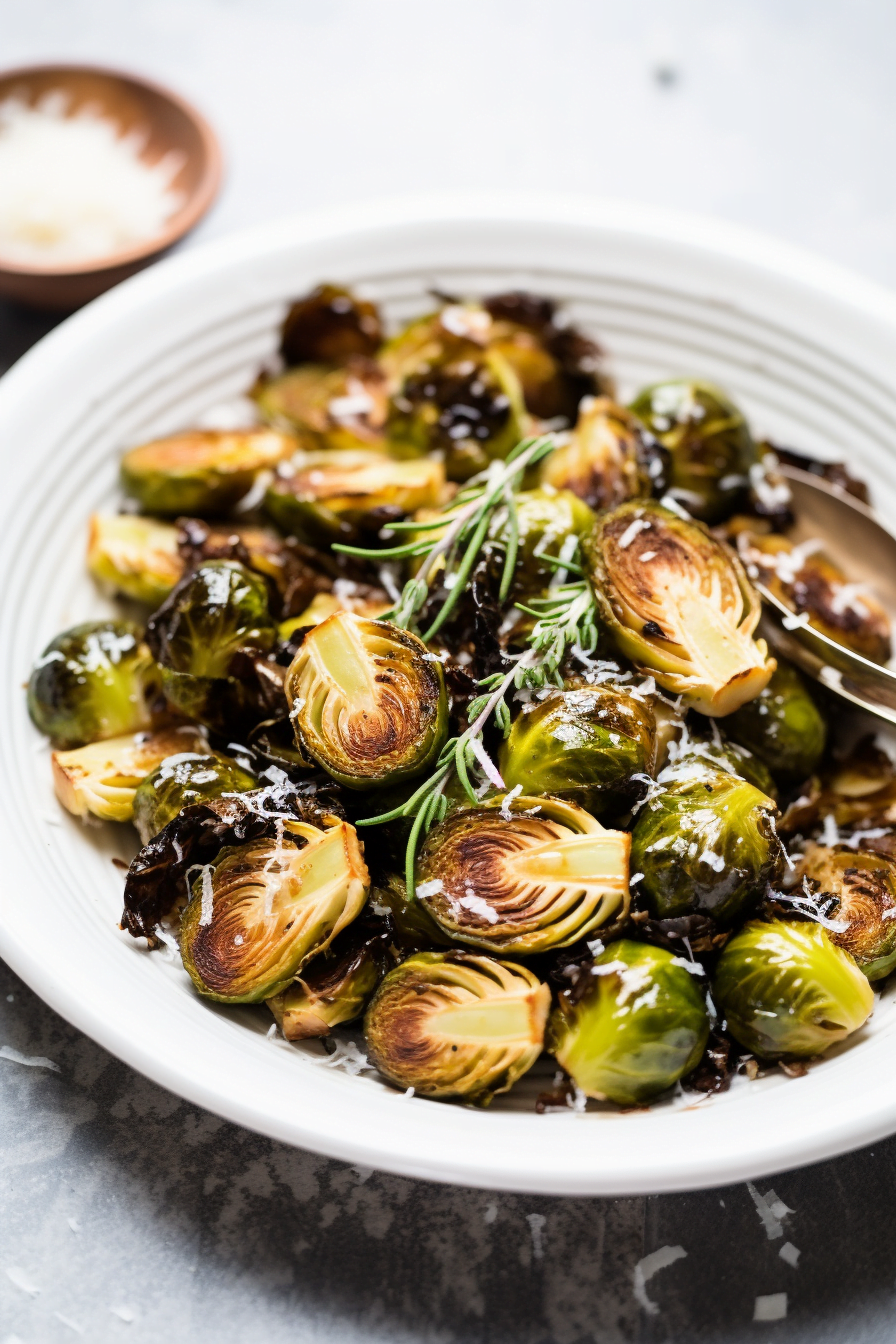 Balsamic Roasted Brussels Sprouts with Parmesan