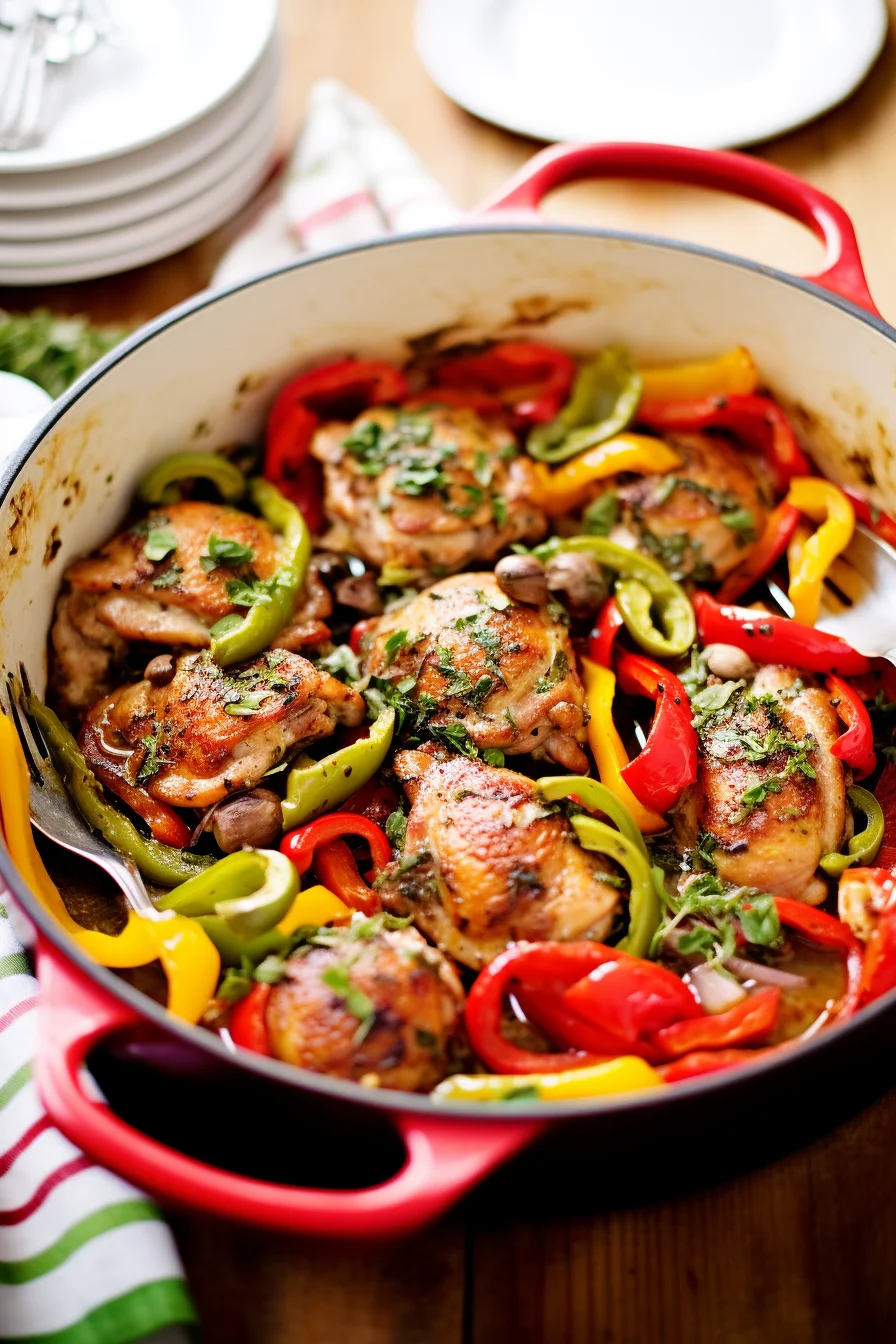 Basque Chicken with Peppers and Tomatoes (Poulet Basquaise)