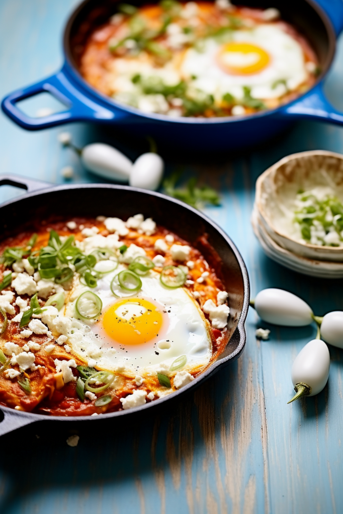 Buffalo Chicken Shakshuka with Blue Cheese and Celery_001