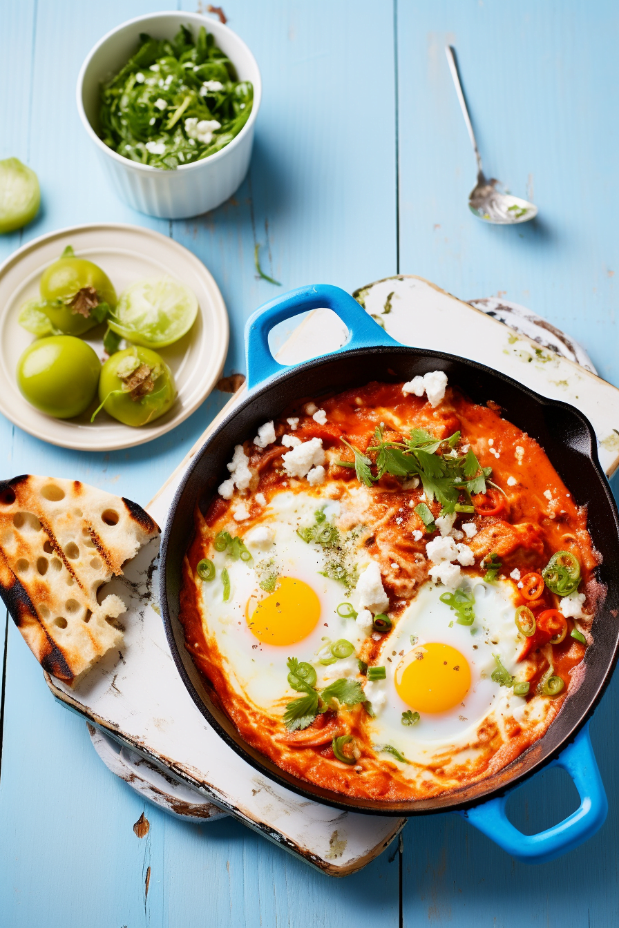 Buffalo Chicken Shakshuka with Blue Cheese and Celery
