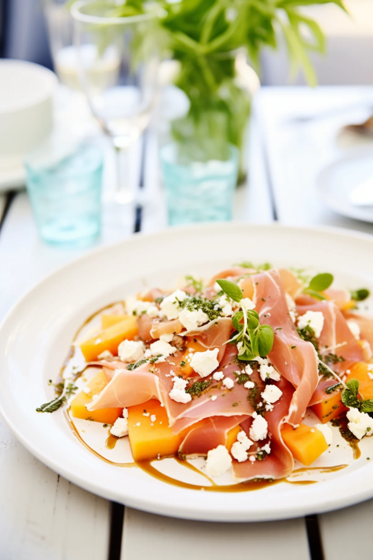 Cantaloupe and Prosciutto Salad with Mint_001