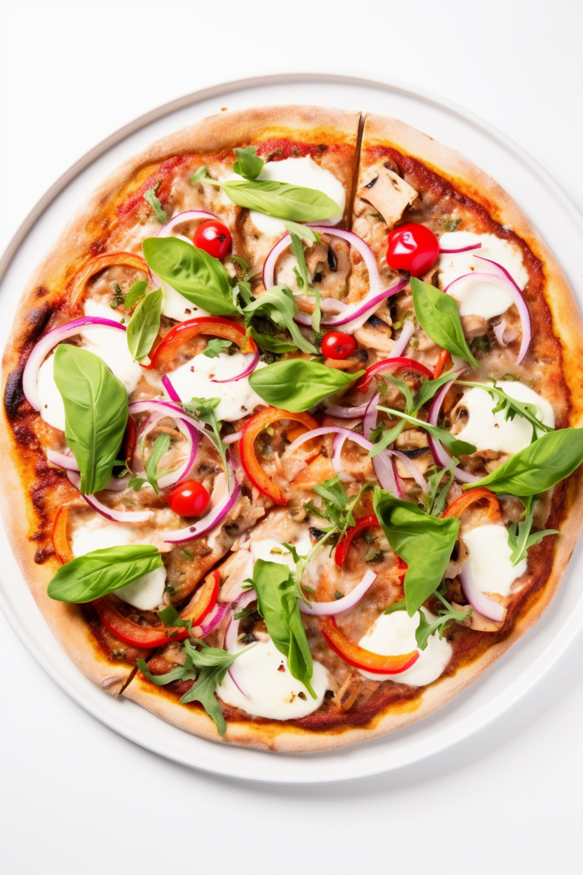 Chicken and Pepperoni Pizza with Whole Wheat Crust_001