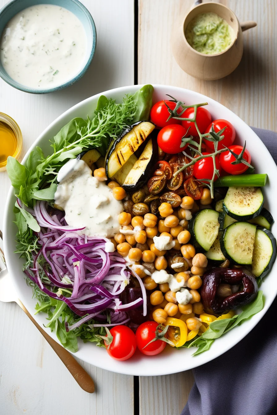Ingredients for Chickpea and Roasted Vegetable Buddha Bowl