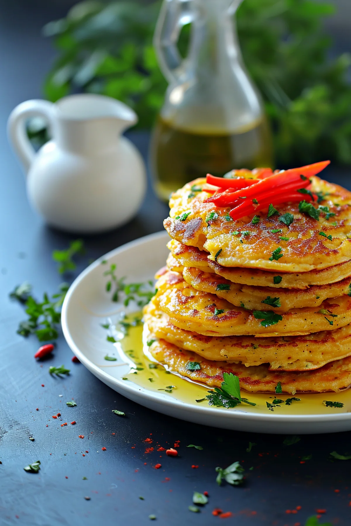 Chickpea Flour Pancakes with Roasted Red Peppers_001