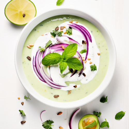 Chilled Avocado and Cucumber Soup with Mint and Yogurt_001