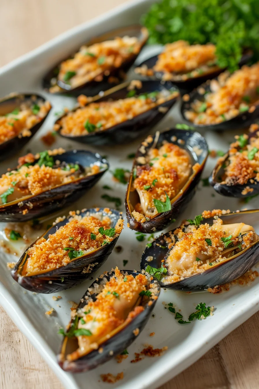Preparing Corsican Stuffed Mussels