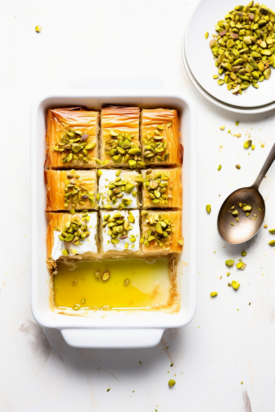 Preparing Cypriot Baklava with Honey and Pistachios