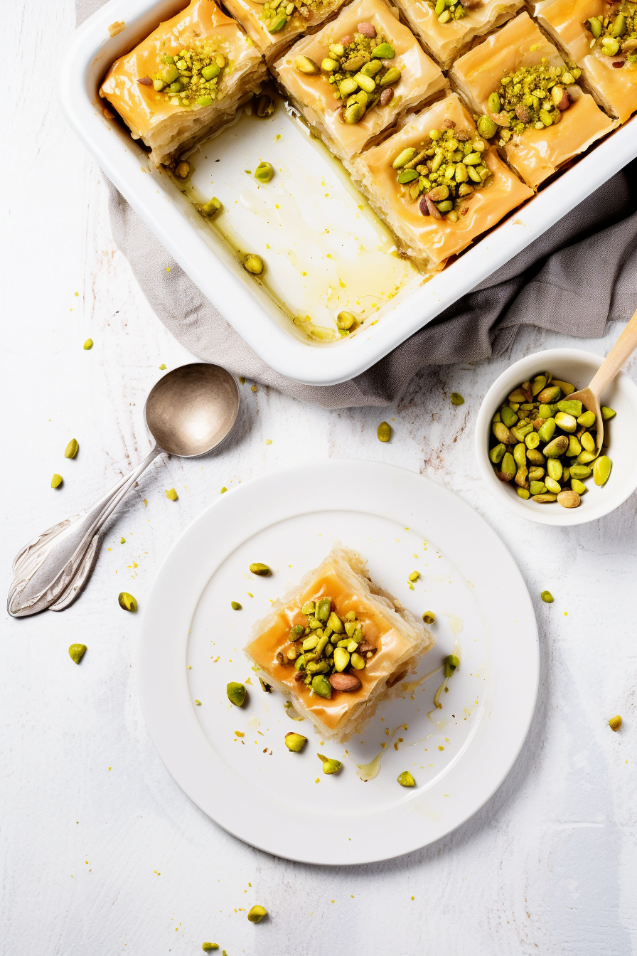 Cypriot Baklava with Honey and Pistachios