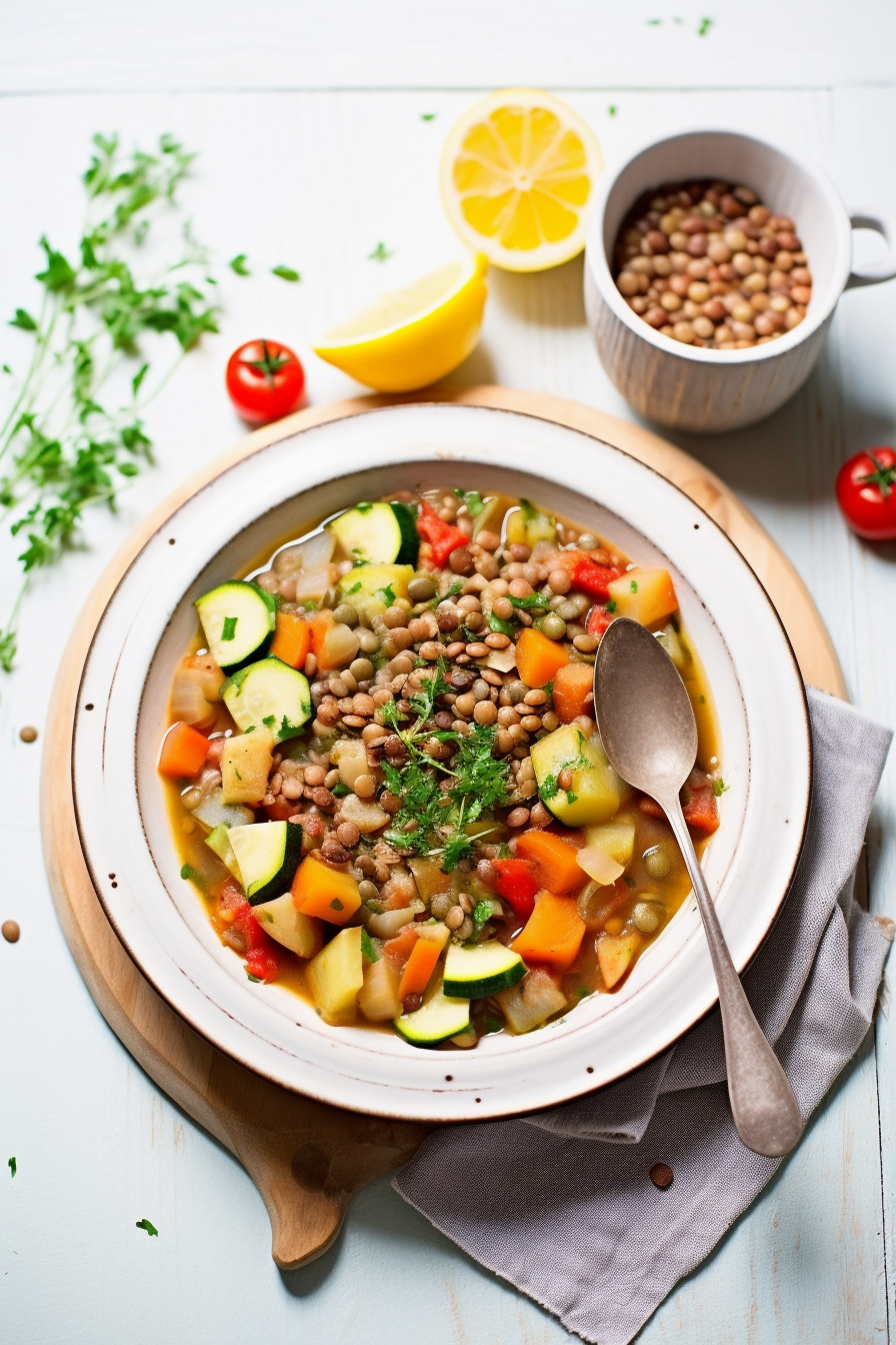 Ingredients for Cypriot Vegetable and Lentil Stew