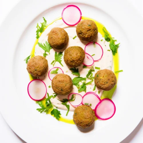 Egyptian Falafel with Tahini Drizzle and Pickled Radish_001